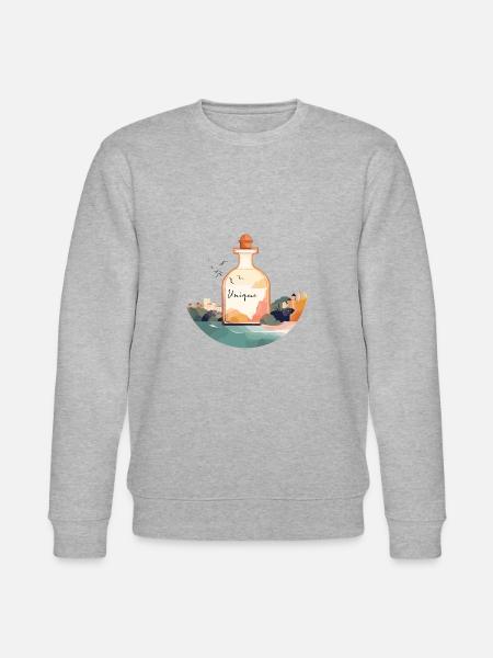 Perfume bottle "Unique" in a beautiful landscape - Stanley/Stella CHANGER Unisex Organic Sweatshirt - heather grey