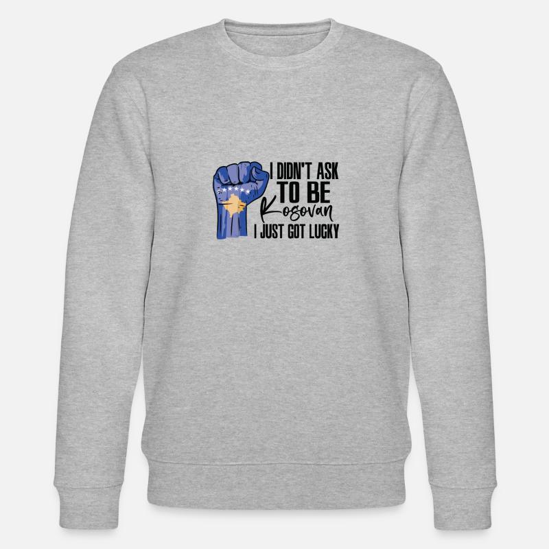 Kosova-Stolz Kosova-Flagge Gewachsen - Stanley/Stella Unisex Bio-Sweatshirt CHANGER  - Grau meliert