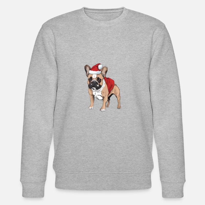 Noël bouledogue français - Sweat bio CHANGER Stanley/Stella Unisexe - gris chiné