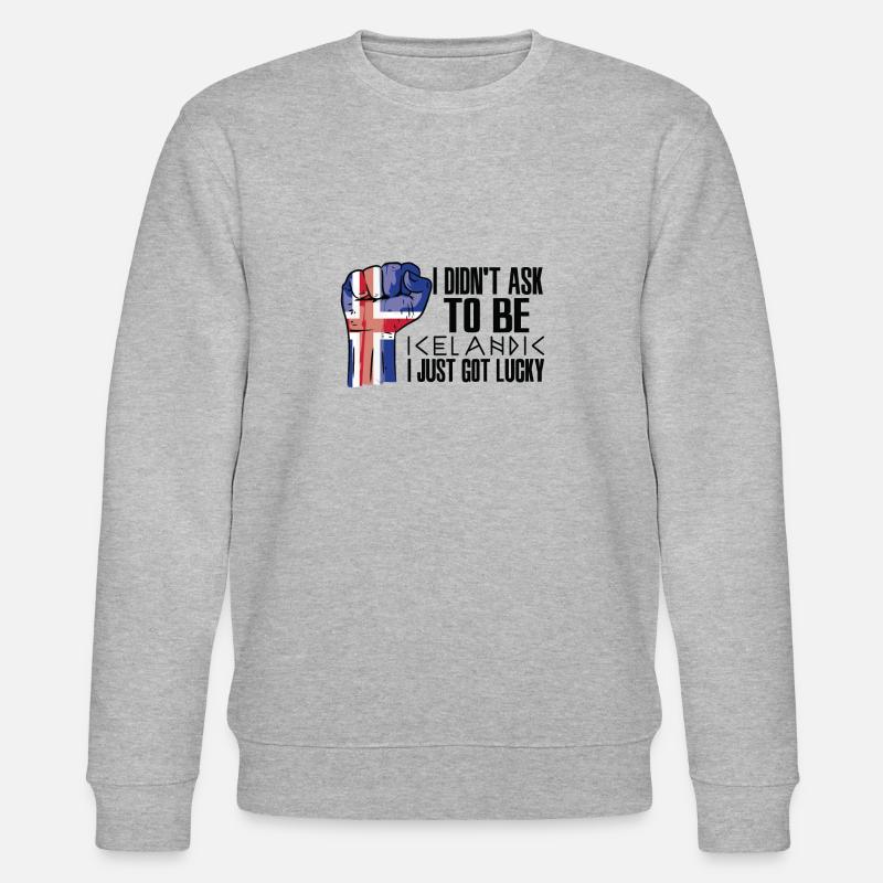 Isländischer Stolz Isländische Flagge Gewachsen - Stanley/Stella Unisex Bio-Sweatshirt CHANGER  - Grau meliert