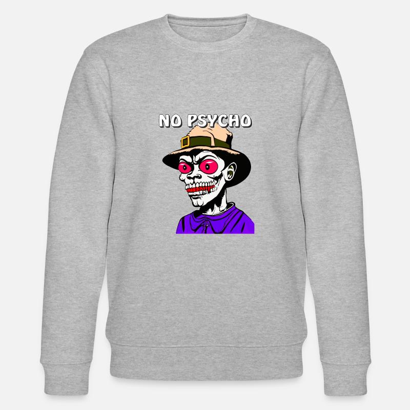HALLOWEEN NO PSYCHO - Stanley/Stella Unisex Bio-Sweatshirt CHANGER - Grau meliert