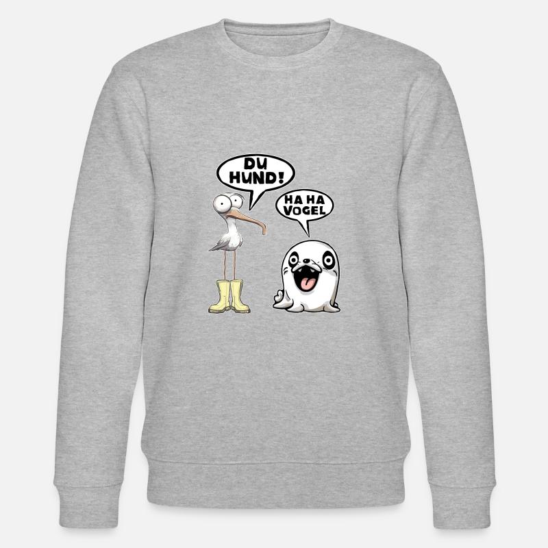 Seehund Möwe Vogel Hund - Stanley/Stella Unisex Bio-Sweatshirt CHANGER - Grau meliert