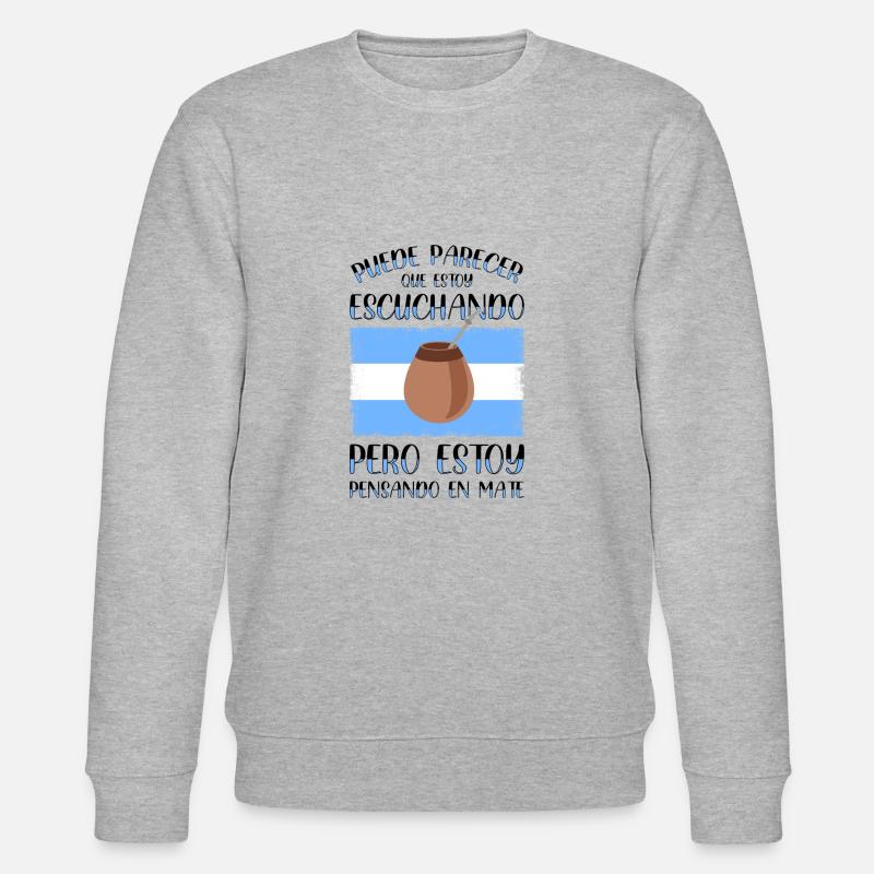 Argentinien-Flagge Argentinischer Yerba Mate Tee - Stanley/Stella Unisex Bio-Sweatshirt CHANGER  - Grau meliert