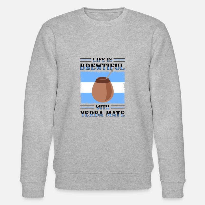 Argentinien-Flagge Argentinischer Yerba Mate Tee - Stanley/Stella Unisex Bio-Sweatshirt CHANGER  - Grau meliert
