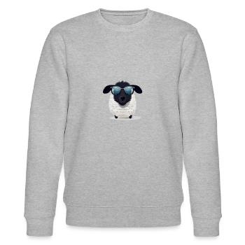 Cooles Schaaf mit Sonnenbrille - Stanley/Stella Unisex Bio-Sweatshirt CHANGER  - Grau meliert - Vorne - Nik (191cm) & Marisol (170cm)