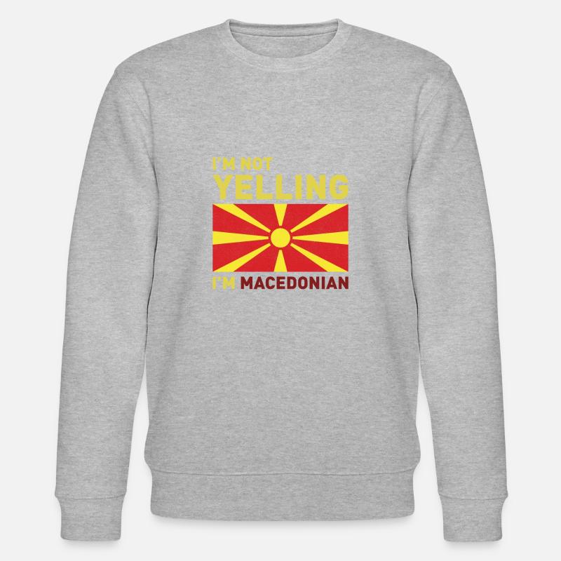 Macédoine Voyage Balkans Drapeau Macédonien - Sweat bio CHANGER Stanley/Stella Unisexe - gris chiné