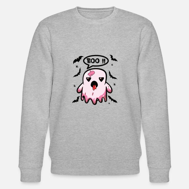 Boo Gespenst pink - Stanley/Stella Unisex Bio-Sweatshirt CHANGER  - Grau meliert