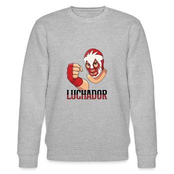 Lutte mexicaine lucha libre mask - Sweat bio CHANGER Stanley/Stella Unisexe - gris chiné - Devant - Nik (191cm) & Marisol (170cm)