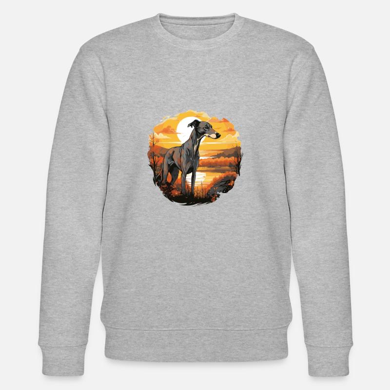 Hund Greyhound - Stanley/Stella Unisex Bio-Sweatshirt CHANGER  - Grau meliert