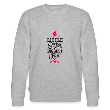 Field Hockey Little Sister Biggest - Stanley/Stella CHANGER Unisex Organic Sweatshirt - heather grey - Front - Nik (191cm) & Marisol (170cm)