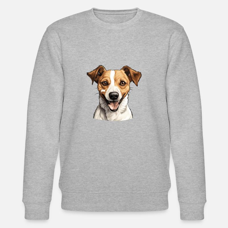 Hund Jack Russell - Stanley/Stella Unisex Bio-Sweatshirt CHANGER  - Grau meliert