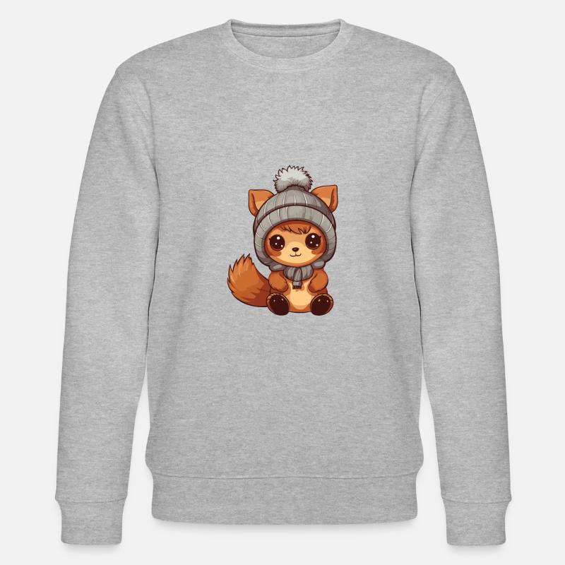 Eichhörnchen Winter Comic Niedlich - Stanley/Stella Unisex Bio-Sweatshirt CHANGER  - Grau meliert