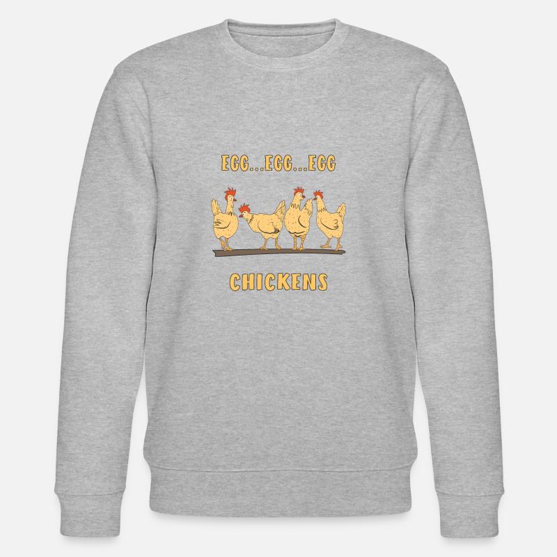 HÜHNER EI CHICKENS - Stanley/Stella Unisex Bio-Sweatshirt CHANGER  - Grau meliert