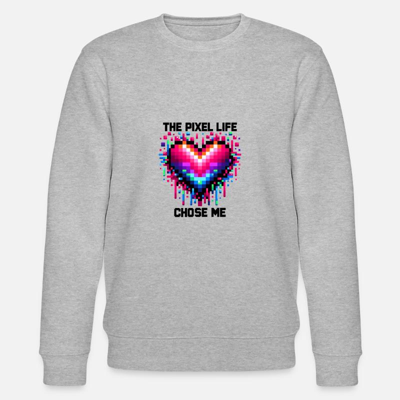 Das Pixel-Leben hat mich auserwählt - Stanley/Stella Unisex Bio-Sweatshirt CHANGER  - Grau meliert