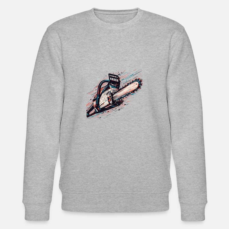 Tronçonneuse polygonale vectorielle - Sweat bio CHANGER Stanley/Stella Unisexe - gris chiné