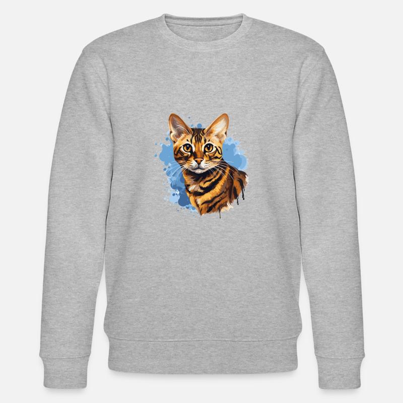 Chat du Bengale - Sweat bio CHANGER Stanley/Stella Unisexe - gris chiné