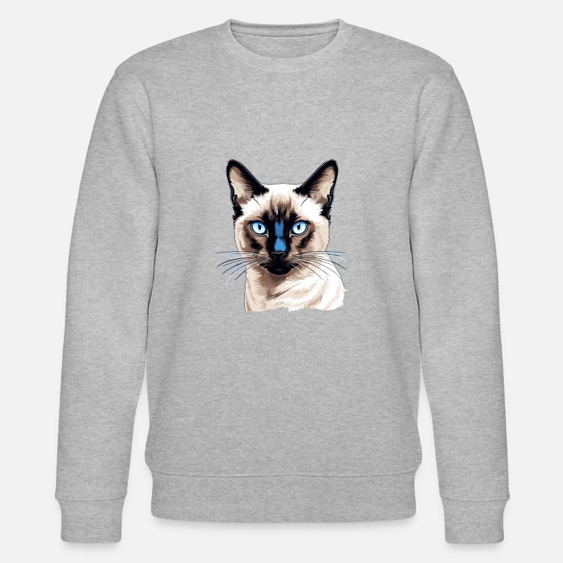Siamese Cat Siamkatze - Stanley/Stella Unisex Bio-Sweatshirt CHANGER  - Grau meliert