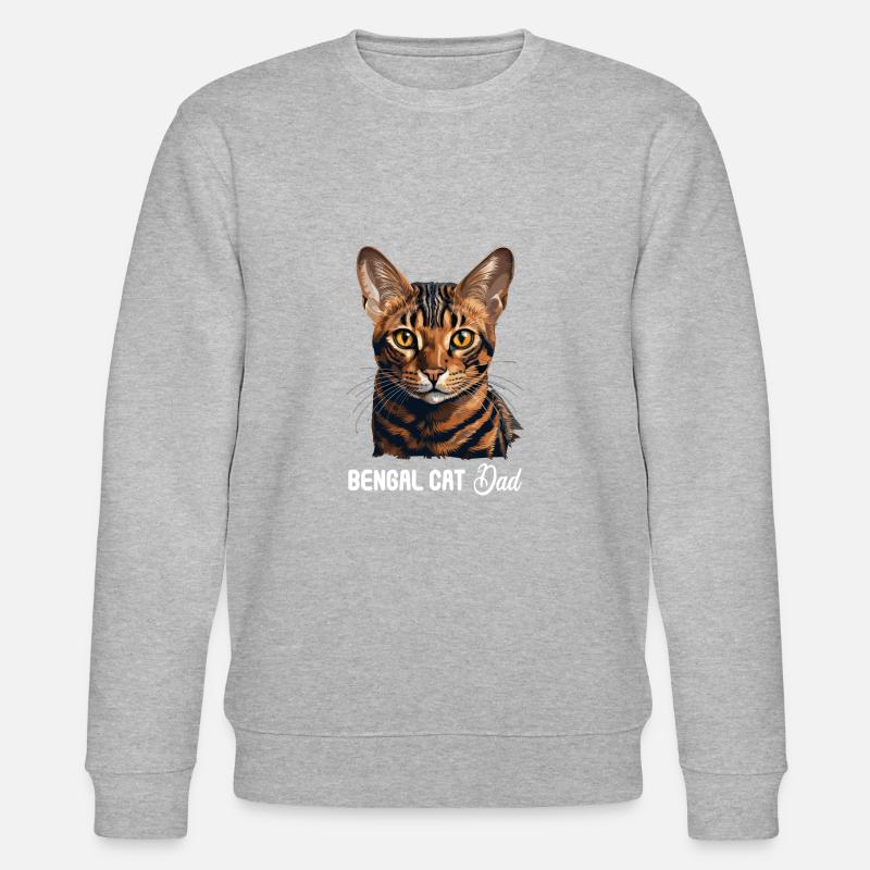 Chat du Bengale - Sweat bio CHANGER Stanley/Stella Unisexe - gris chiné