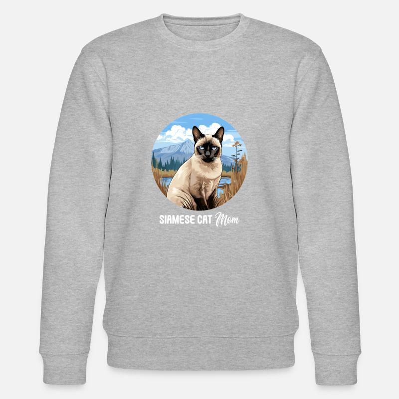 Siamese Cat Siamkatze - Stanley/Stella Unisex Bio-Sweatshirt CHANGER  - Grau meliert