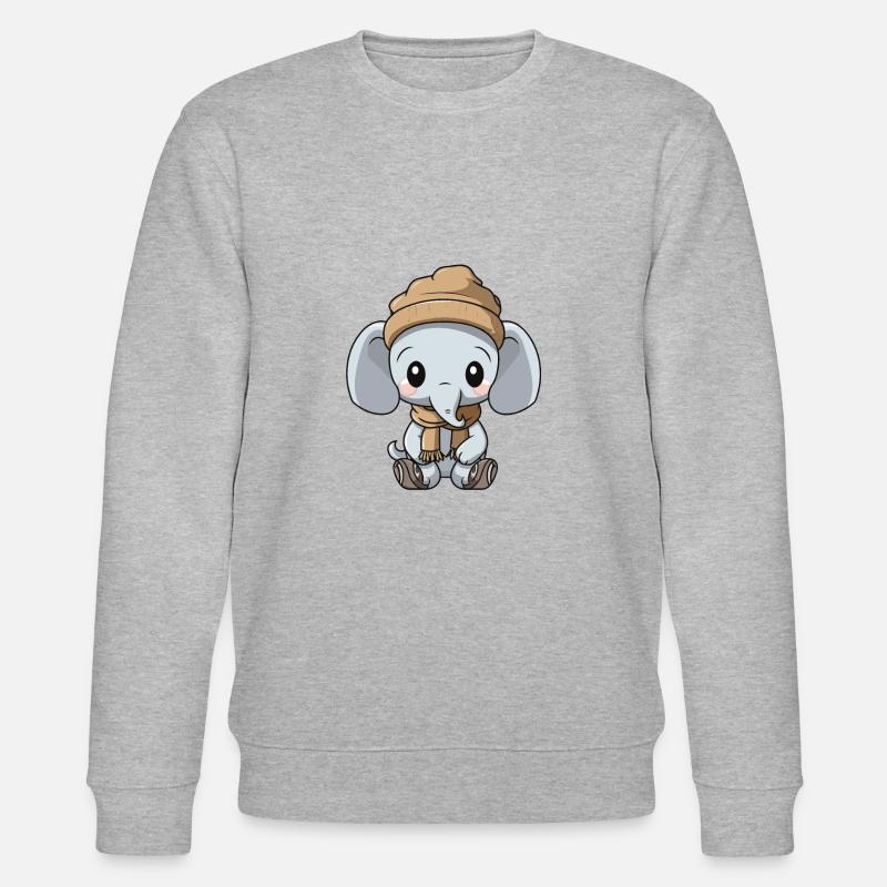 Elephant Winter Comic - Stanley/Stella CHANGER Unisex Organic Sweatshirt - heather grey