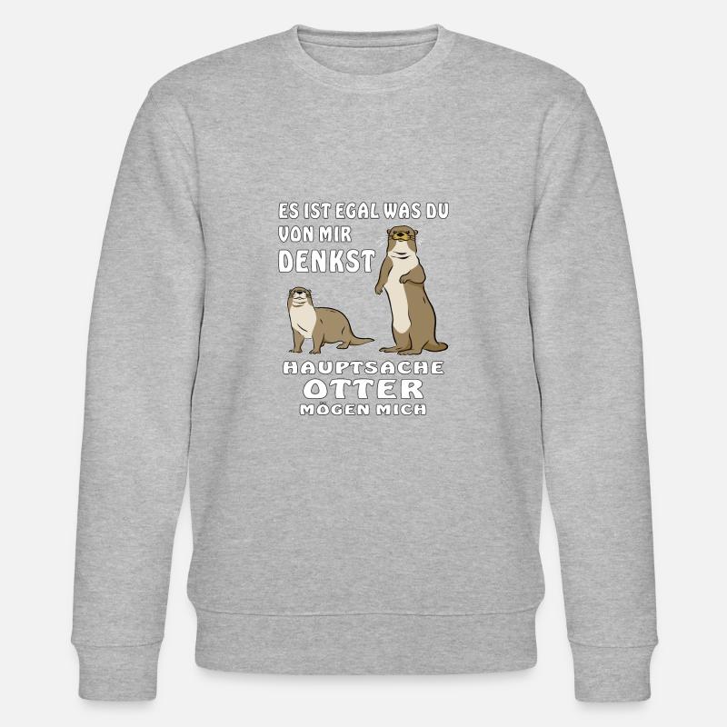 HAUPTSACHE OTTER MÖGEN MICH - Stanley/Stella Unisex Bio-Sweatshirt CHANGER  - Grau meliert