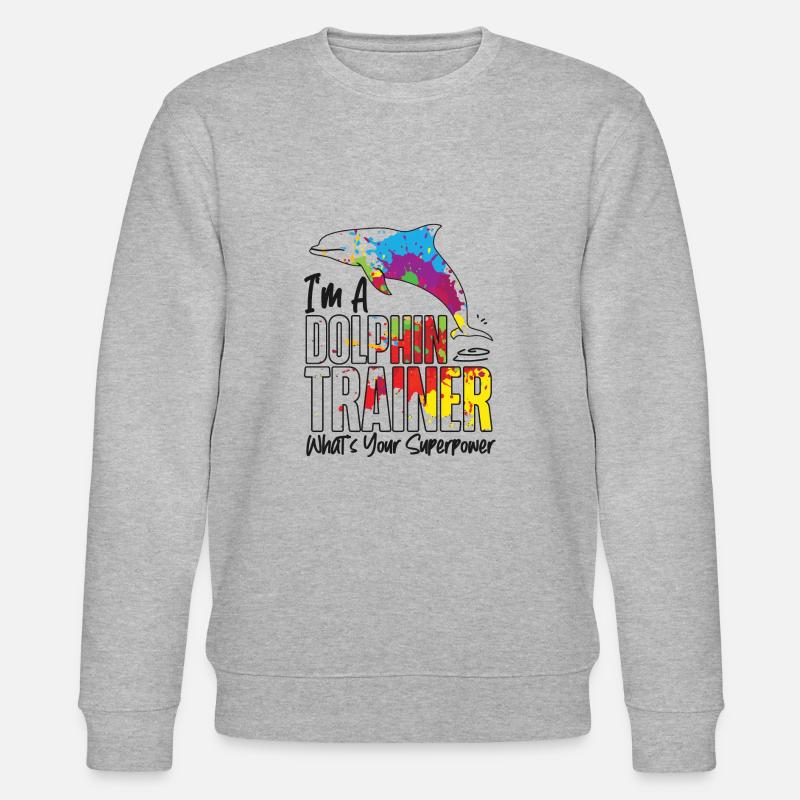 Dolphin I'm A Dolphin Trainer - Stanley/Stella Unisex Bio-Sweatshirt CHANGER  - Grau meliert