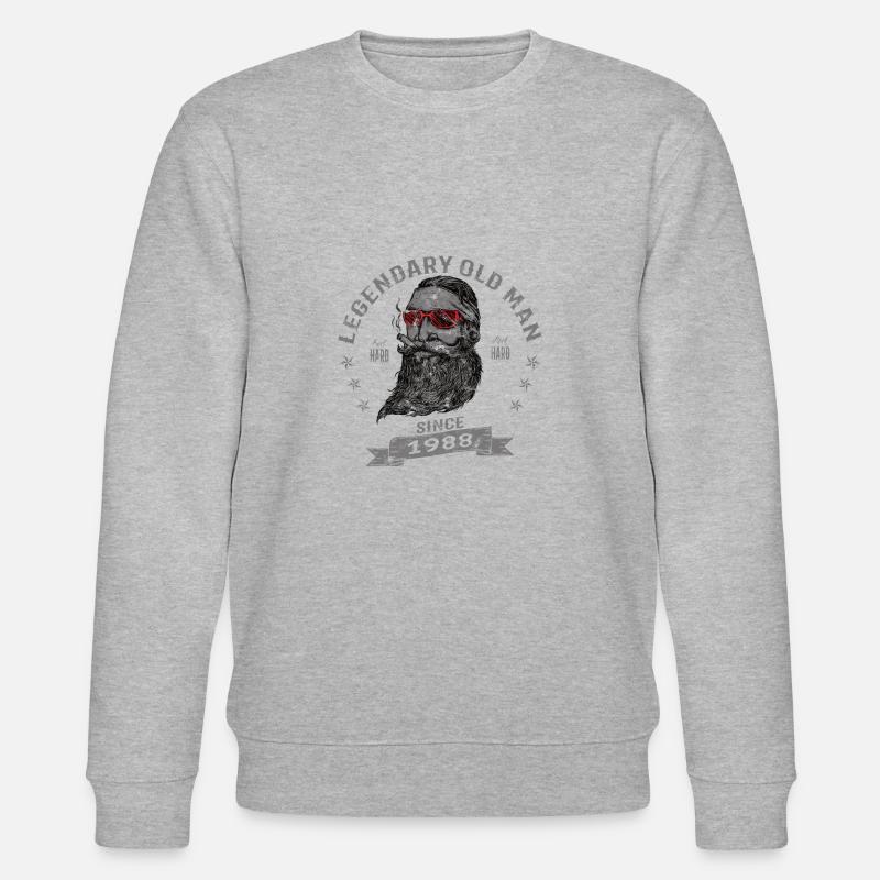 1988 Geburtstag Legendary Old Man - Stanley/Stella Unisex Bio-Sweatshirt CHANGER - Grau meliert