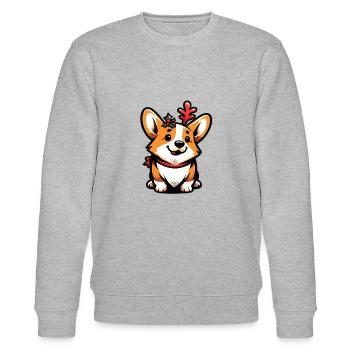 Corgi Corgi Chien Corgi Corgi Welsh Corgi - Sweat bio CHANGER Stanley/Stella Unisexe - gris chiné - Devant - Nik (191cm) & Marisol (170cm)