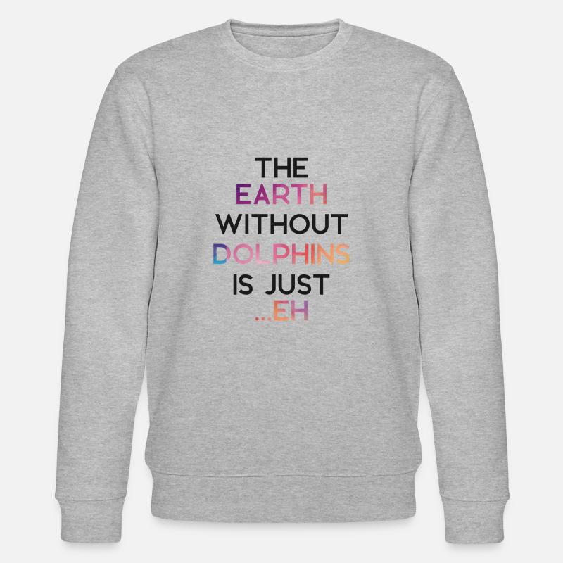 Dolphin The Earth Without Dolphins - Stanley/Stella Unisex Bio-Sweatshirt CHANGER  - Grau meliert