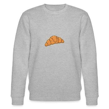 Brot Bäcker Hörnchen Coissant Backware - Stanley/Stella Unisex Bio-Sweatshirt CHANGER  - Grau meliert - Vorne - Nik (191cm) & Marisol (170cm)