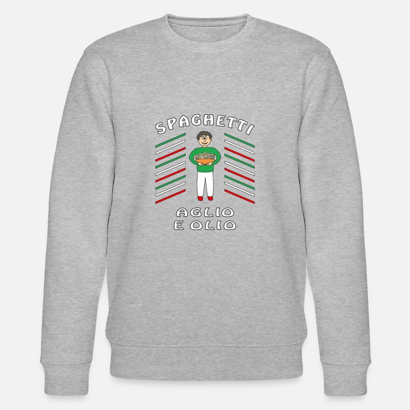 SPAGHETTI AGLIO E OLIO - Stanley/Stella CHANGER Unisex Organic Sweatshirt - heather grey