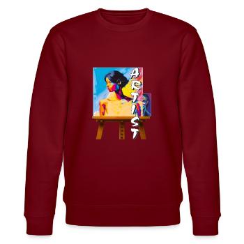 ARTIST MAKES THE PICTURE - Stanley/Stella Unisex Bio-Sweatshirt CHANGER  - Burgunderrot - Vorne - Nik (191cm) & Marisol (170cm)