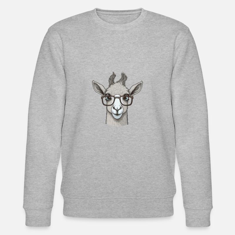 Lama mit Sonnenbrille - Stanley/Stella Unisex Bio-Sweatshirt CHANGER  - Grau meliert