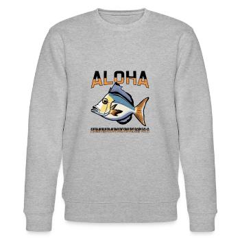 Humuhumunukunukuapua'a Riff-drückerfisch - Stanley/Stella Unisex Bio-Sweatshirt CHANGER  - Grau meliert - Vorne - Nik (191cm) & Marisol (170cm)