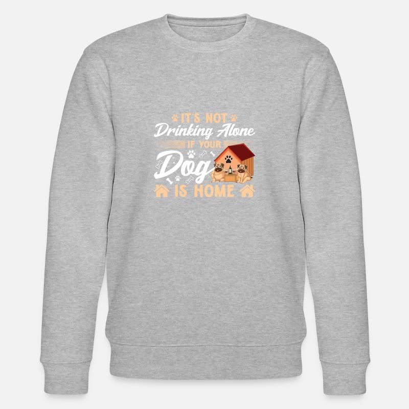 It doesn't drink alone - Stanley/Stella CHANGER Unisex Organic Sweatshirt - heather grey