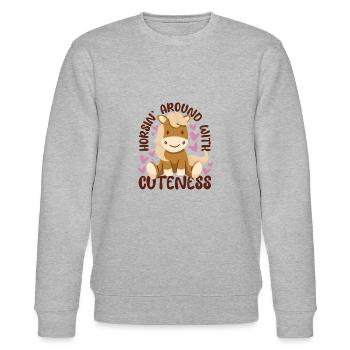 Cute Capers Colt - Stanley/Stella CHANGER Unisex Organic Sweatshirt - heather grey - Front - Nik (191cm) & Marisol (170cm)