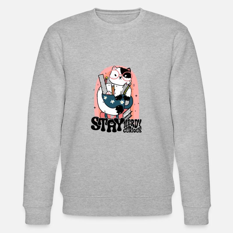 Stay nerdy Stay curious - Stanley/Stella Unisex Bio-Sweatshirt CHANGER  - Grau meliert