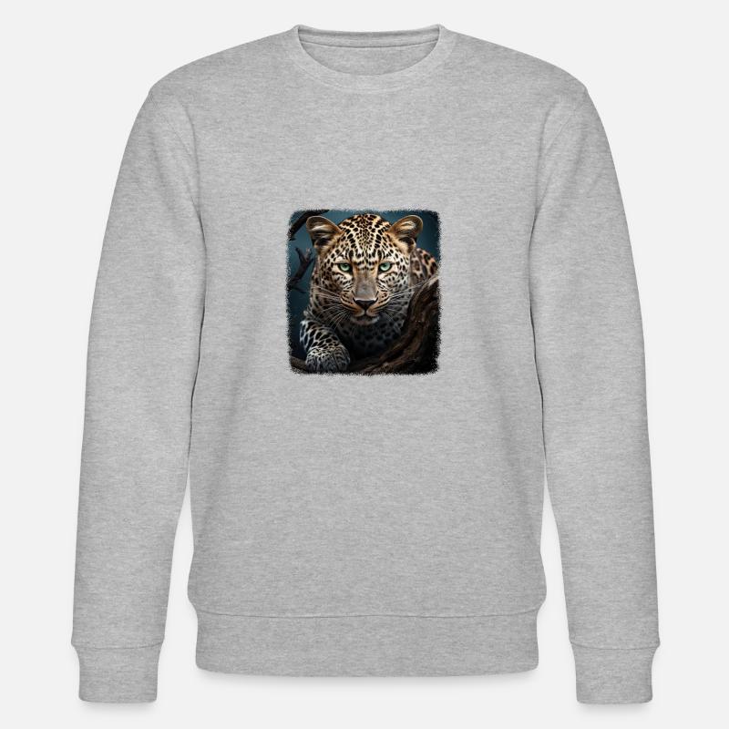 Leoparde realistic Leopard - Stanley/Stella CHANGER Unisex Organic Sweatshirt - heather grey