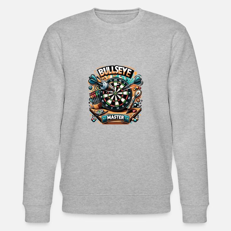 Bullseye Master: Buntes Dart Design - Stanley/Stella Unisex Bio-Sweatshirt CHANGER  - Grau meliert
