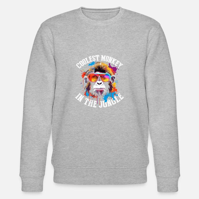 Der coolste Affe im Dschungel - Stanley/Stella Unisex Bio-Sweatshirt CHANGER  - Grau meliert