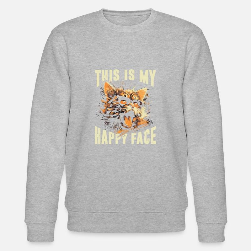 C’est mon visage heureux - Sweat bio CHANGER Stanley/Stella Unisexe - gris chiné