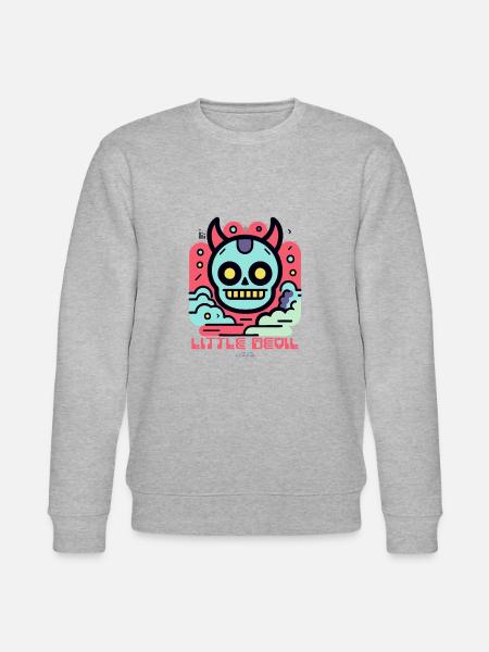 Modern Cartoon Style: Little Devil - Stanley/Stella CHANGER Unisex Organic Sweatshirt - heather grey