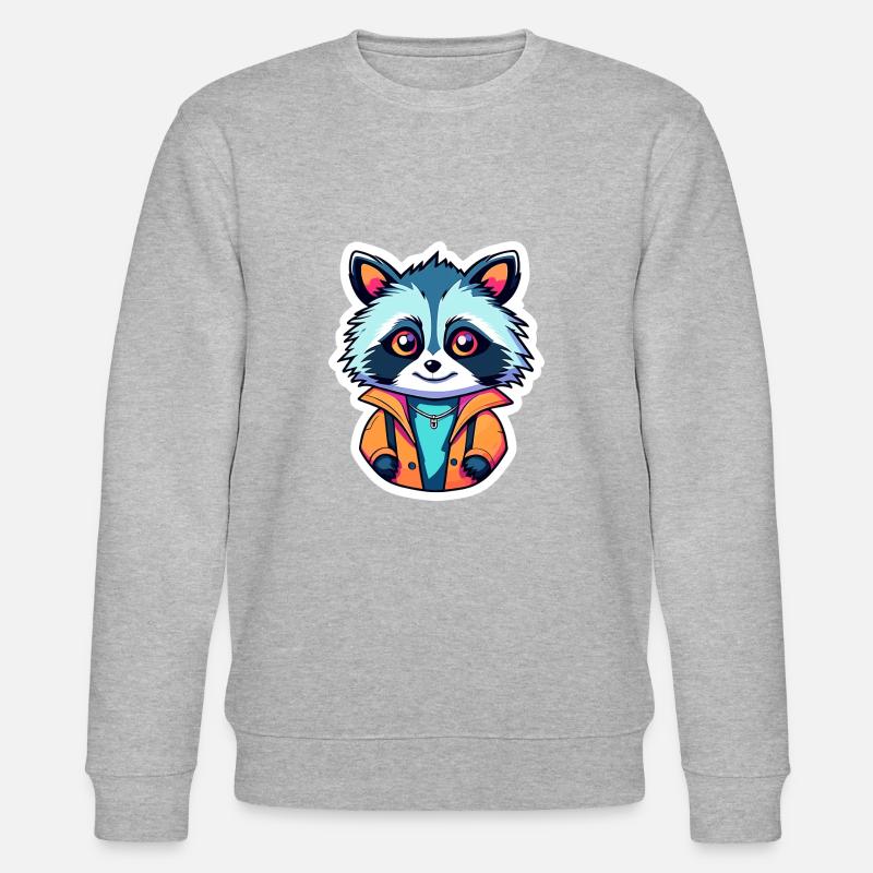 Illustration de raton laveur - Sweat bio CHANGER Stanley/Stella Unisexe - gris chiné