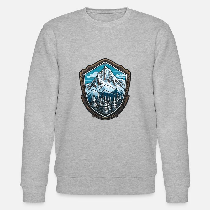 Berge Symbol Bergsteigen - Stanley/Stella Unisex Bio-Sweatshirt CHANGER  - Grau meliert