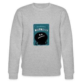 Einatmen Ausrasten Atemtechnik Atemübung Spruch - Stanley/Stella Unisex Bio-Sweatshirt CHANGER  - Grau meliert - Vorne - Nik (191cm) & Marisol (170cm)