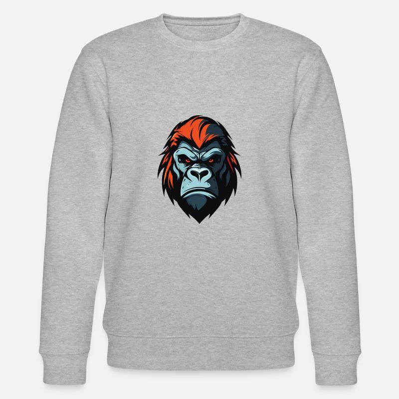 Gorilla Kopf - Stanley/Stella Unisex Bio-Sweatshirt CHANGER  - Grau meliert