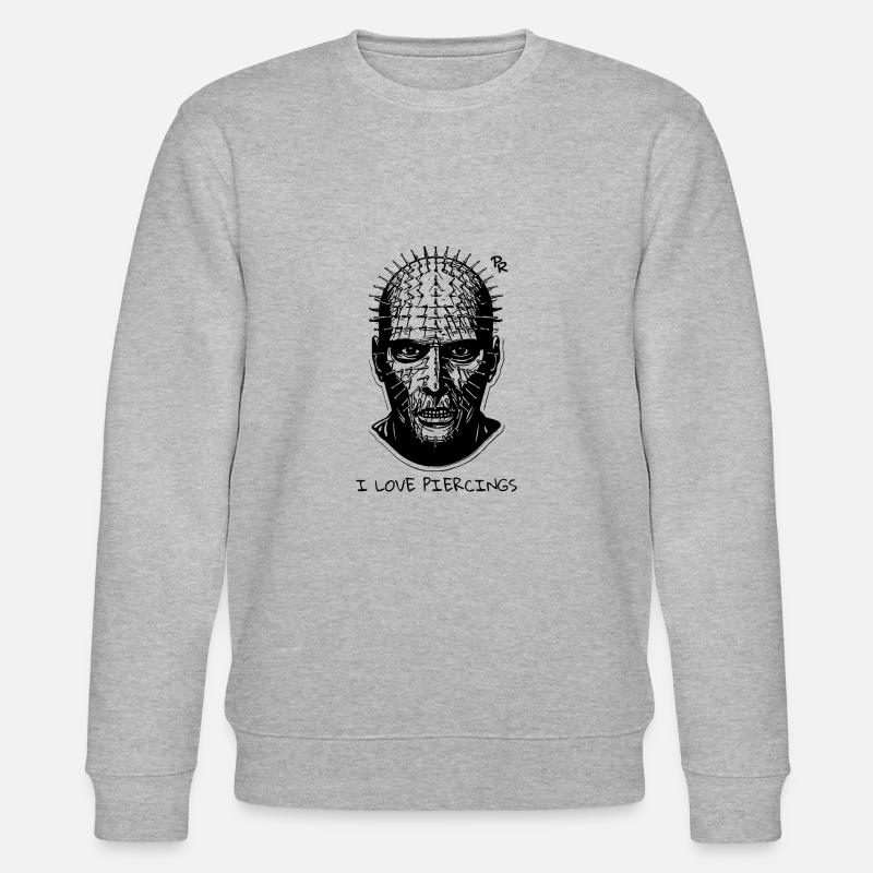 Ich liebe PIERCINGS - Stanley/Stella Unisex Bio-Sweatshirt CHANGER  - Grau meliert
