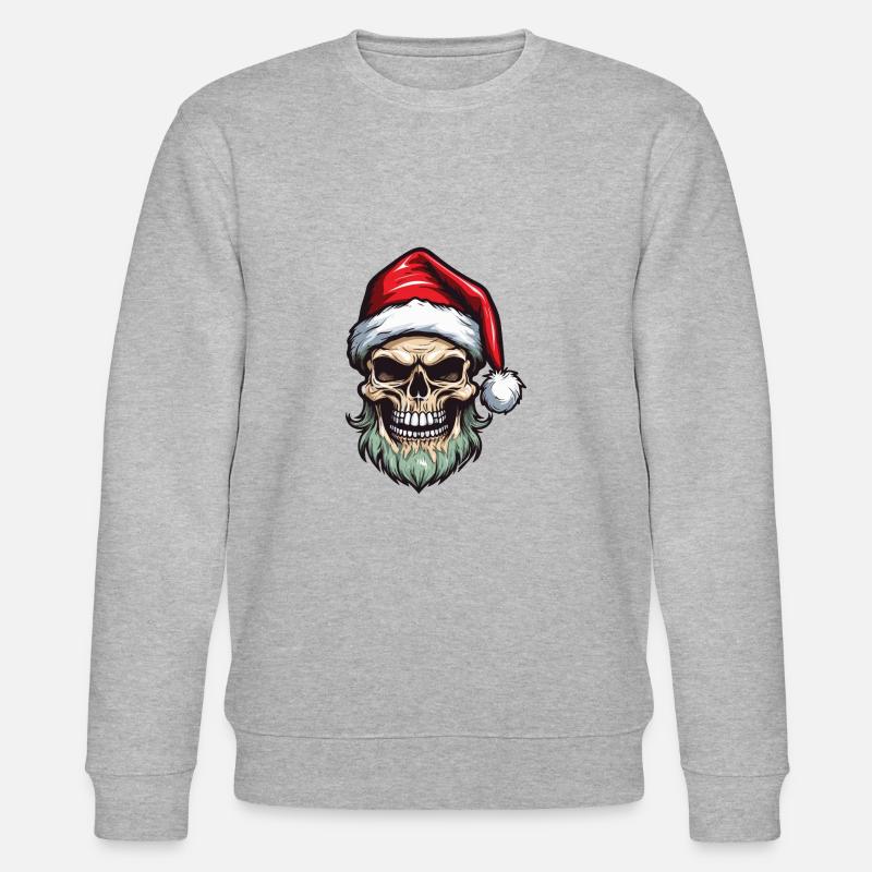 Crâne de Père Noël - Sweat bio CHANGER Stanley/Stella Unisexe - gris chiné