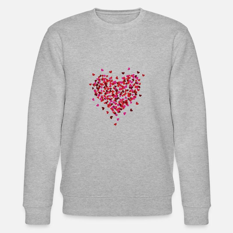 Saint-Valentin petits coeurs bombe aérosol - Sweat bio CHANGER Stanley/Stella Unisexe - gris chiné