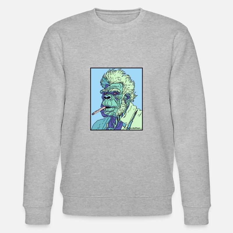Fumer Grand-père Singe - Sweat bio CHANGER Stanley/Stella Unisexe - gris chiné
